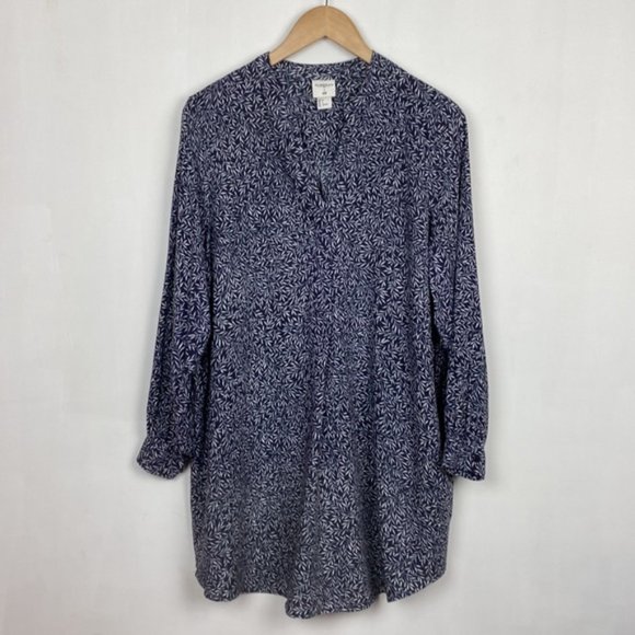 Rare H&M x William Morris & Co 4 Floral Print Tunic Blouse Navy White - Picture 2 of 14